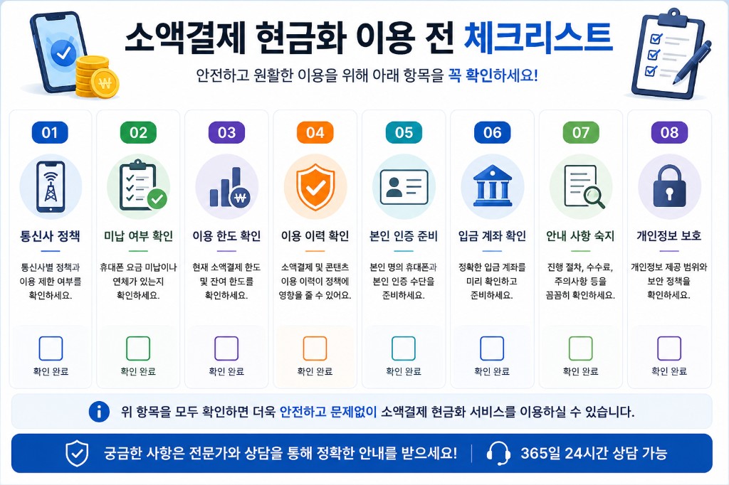 휴대폰 소액결제 이용 전 체크리스트